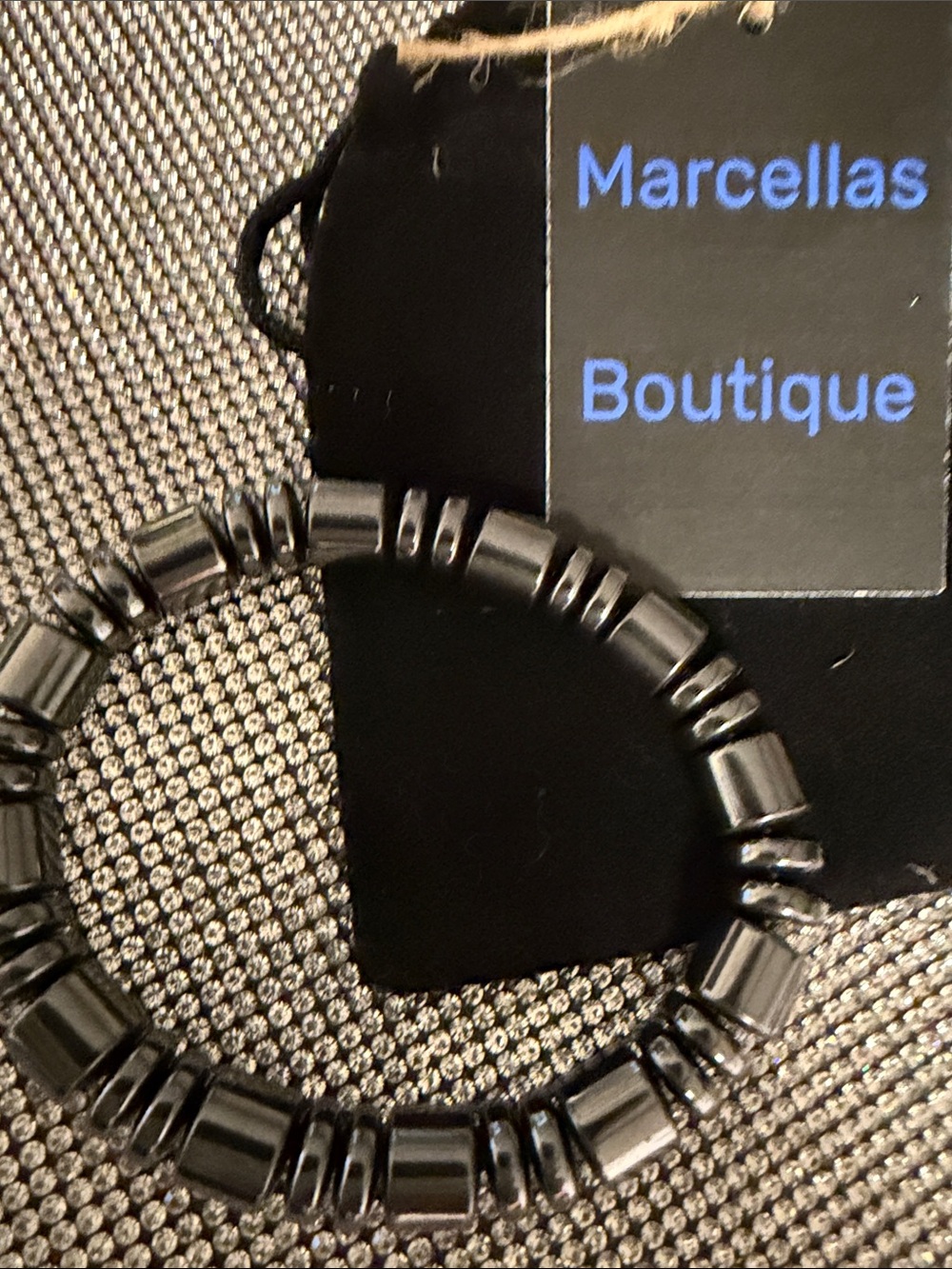 Men’s Black Beaded Stretch Bracelet - Hemitite. 🆕